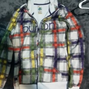 Burton women's zip up multi color hoodie size med dryride